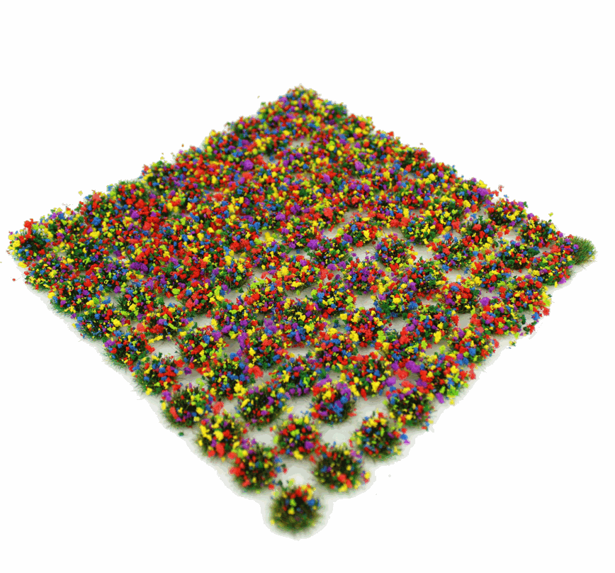 WWScenics 6mm Mixed Flower Tufts self-adhesive colorful static grass for model scenery and dioramas