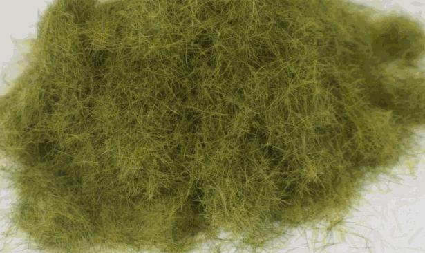 WWScenics 6mm Muddy Static Grass fibers in muted tans and light browns for realistic dry grass scenic modeling