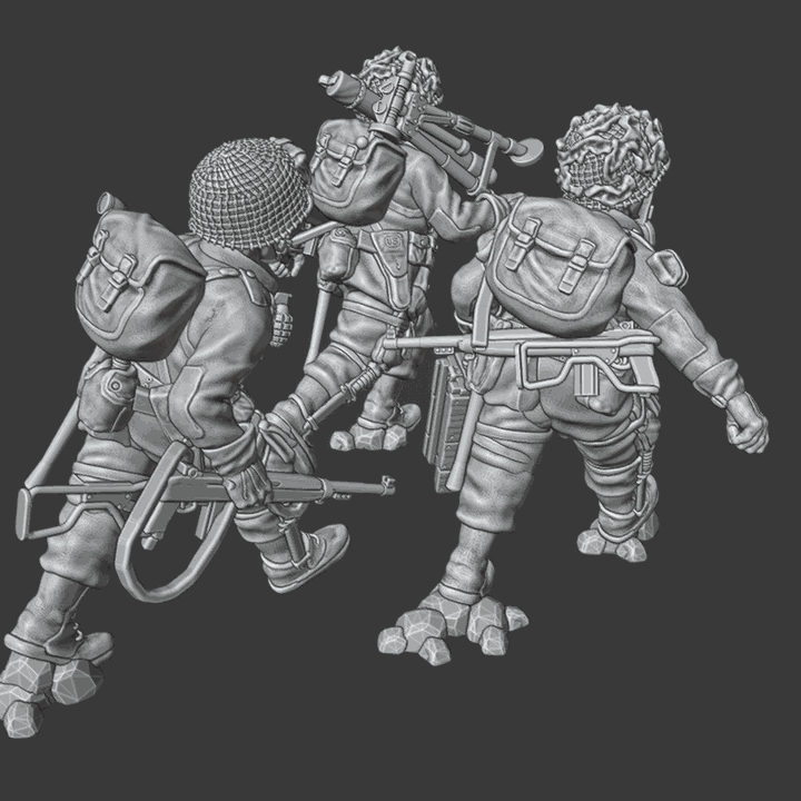 28mm WW2 US paratroopers, M2 Light Mortar and crew moving