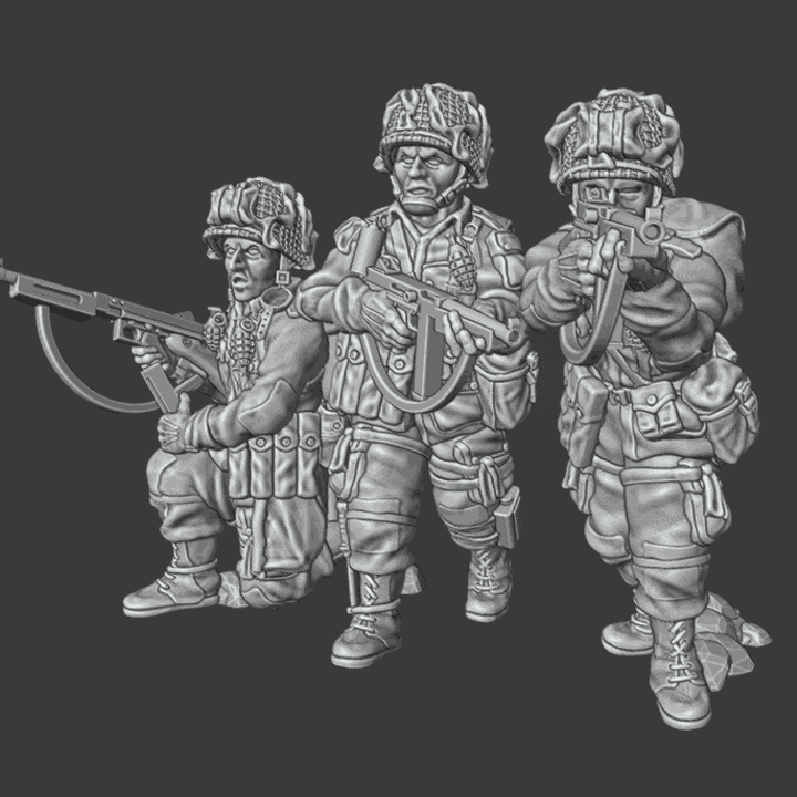 28mm WW2 US paratroopers SMG Team