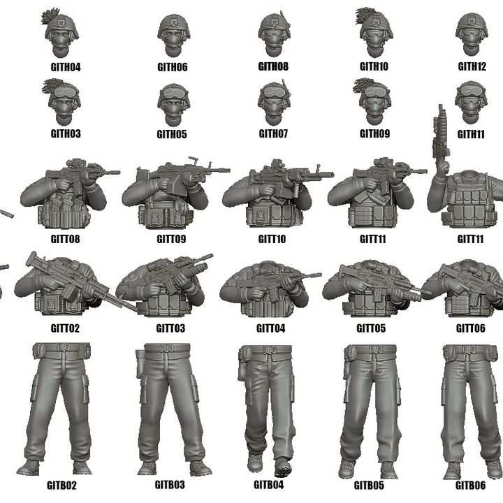 28mm Modern GUNSLINGER multipart Italian infantry resin miniatures unpainted with various head and weapon options