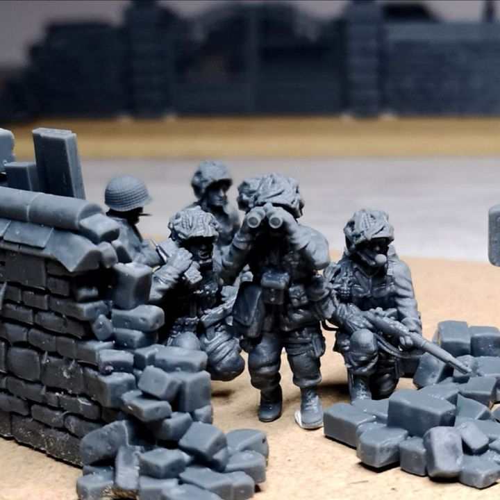 28mm WW2 US PARATROOPER COMMAND GROUP DIORAMA