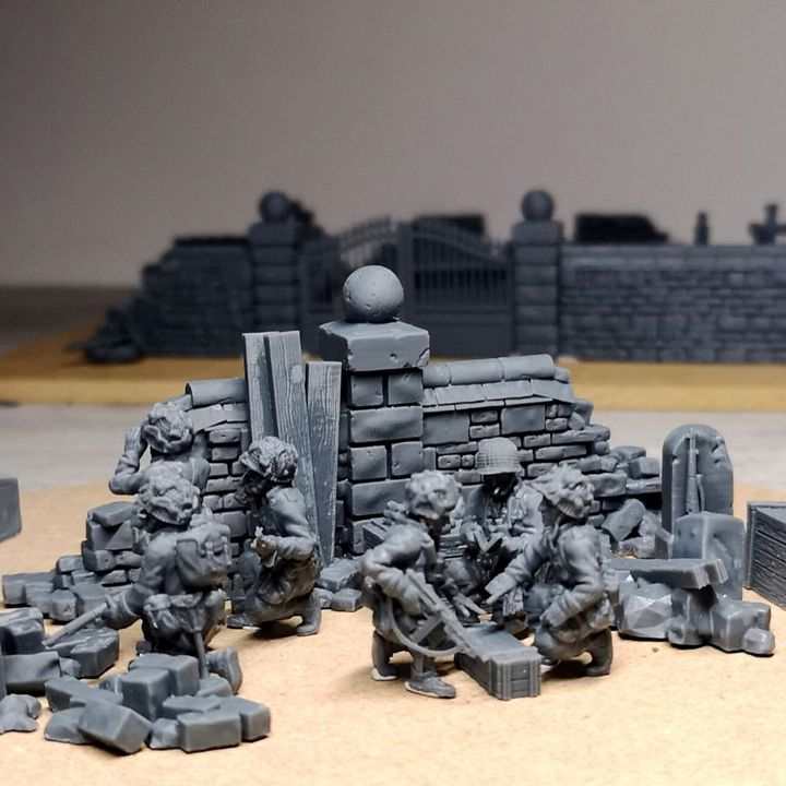 28mm WW2 US PARATROOPER COMMAND GROUP DIORAMA