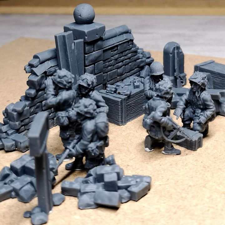 28mm WW2 US PARATROOPER COMMAND GROUP DIORAMA