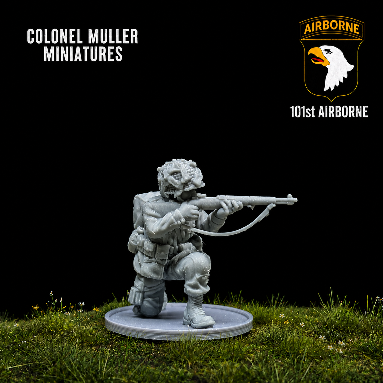 28mm WW2 US AIRBORNE FIRING RIFLEMAN New pose