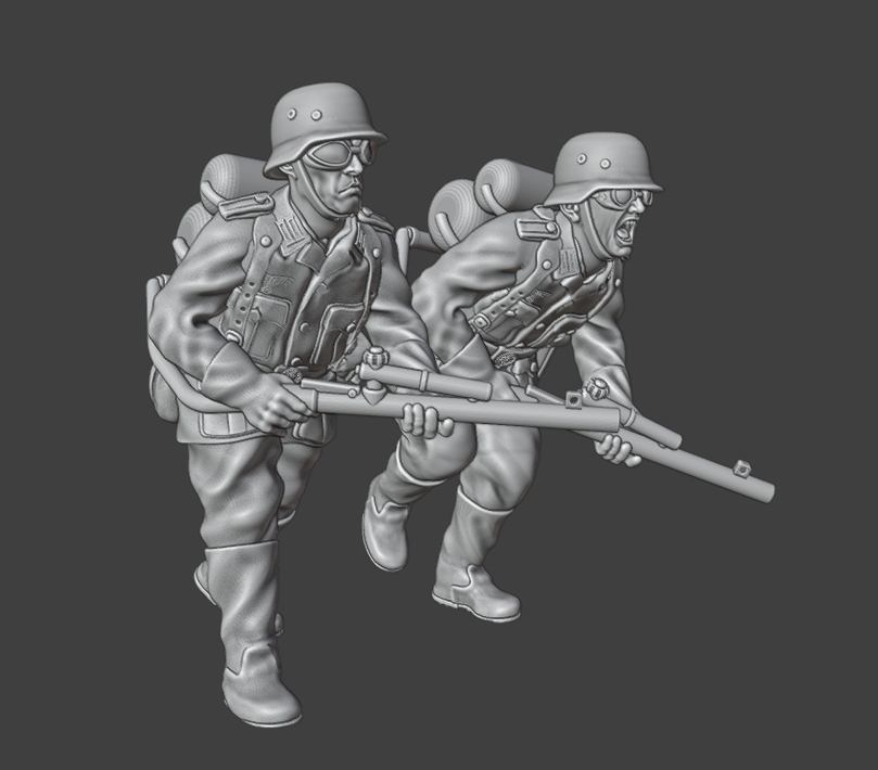 28mm WW2 German Infantry Flamethrower Team 1