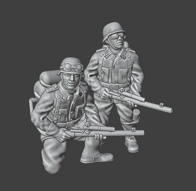 28mm WW2 German Infantry Flamethrower Team 2