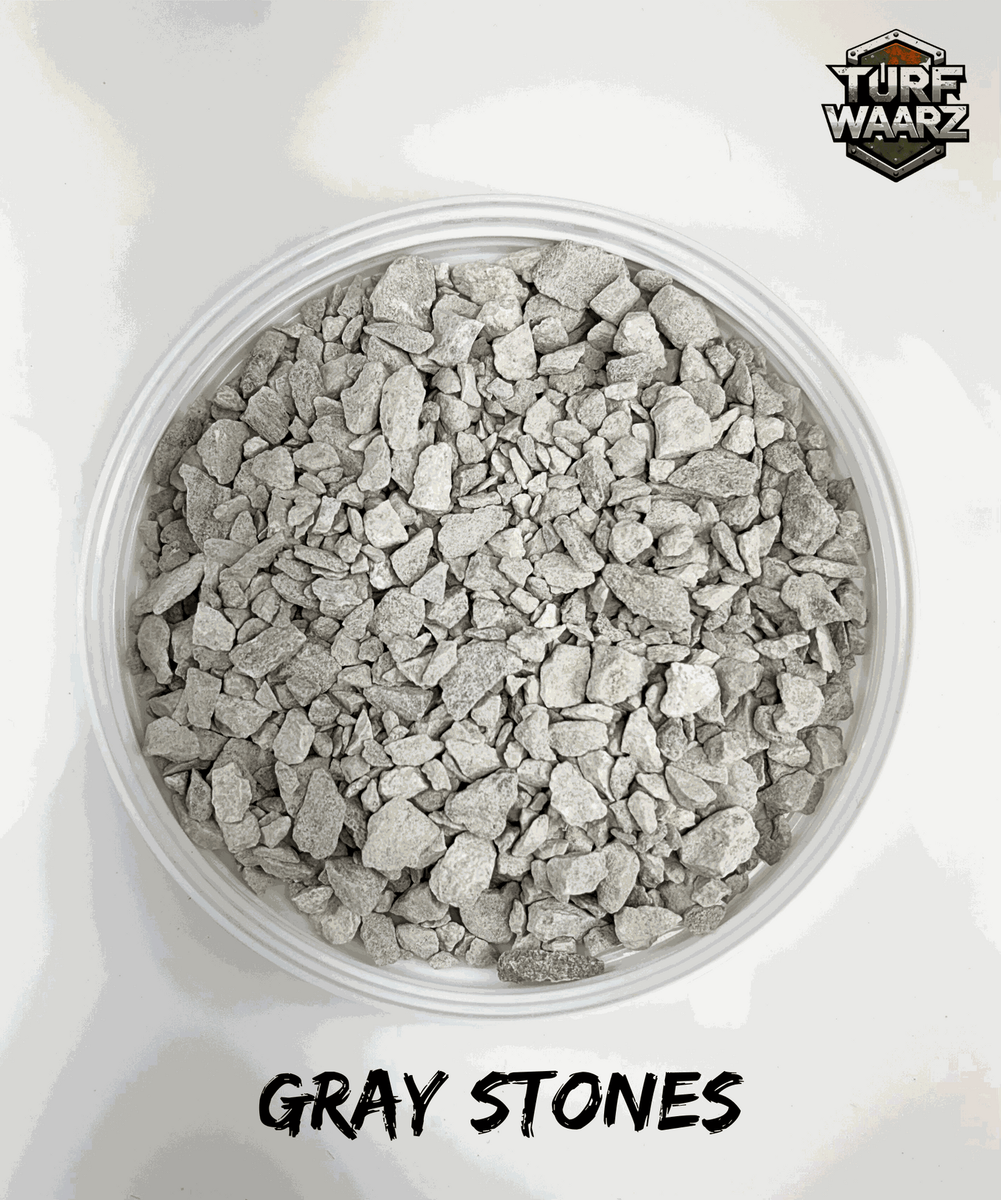Gray Stones Wargame Terrain in a plastic container for tabletop and miniature wargames modeling projects