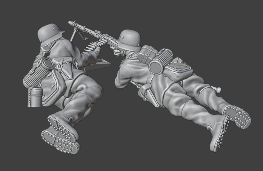28mm WW2 German Infantry LMG Team 3
