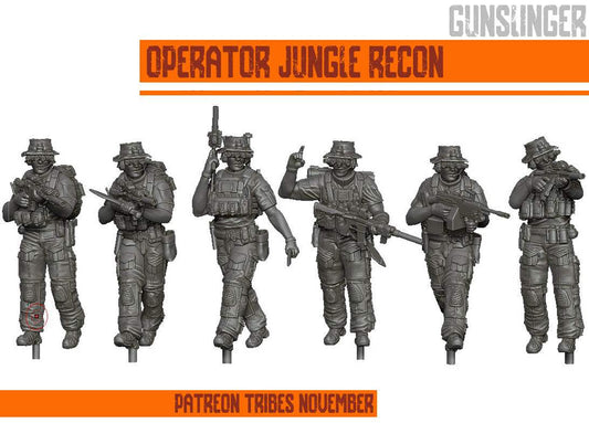 28mm Modern GUNSLINGER resin miniatures set of six unpainted jungle ops soldiers in tactical gear
