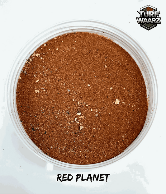 Turf Waarz Red Planet Turf with red gravel and sand blend for tabletop and miniature wargames terrain modeling