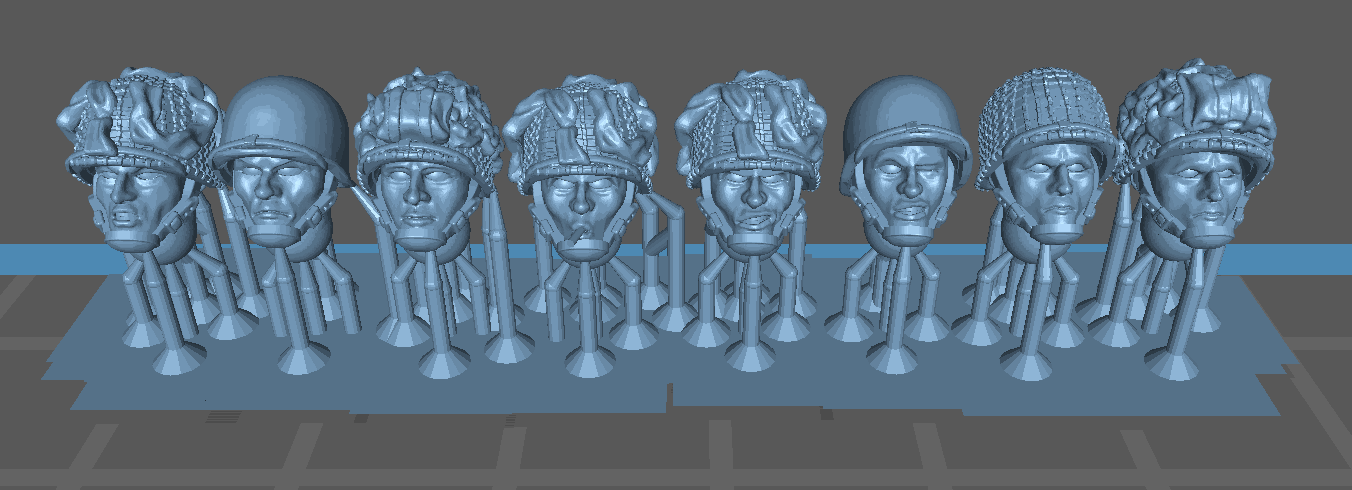 28mm WW2 US AIRBORNE HEADS SET