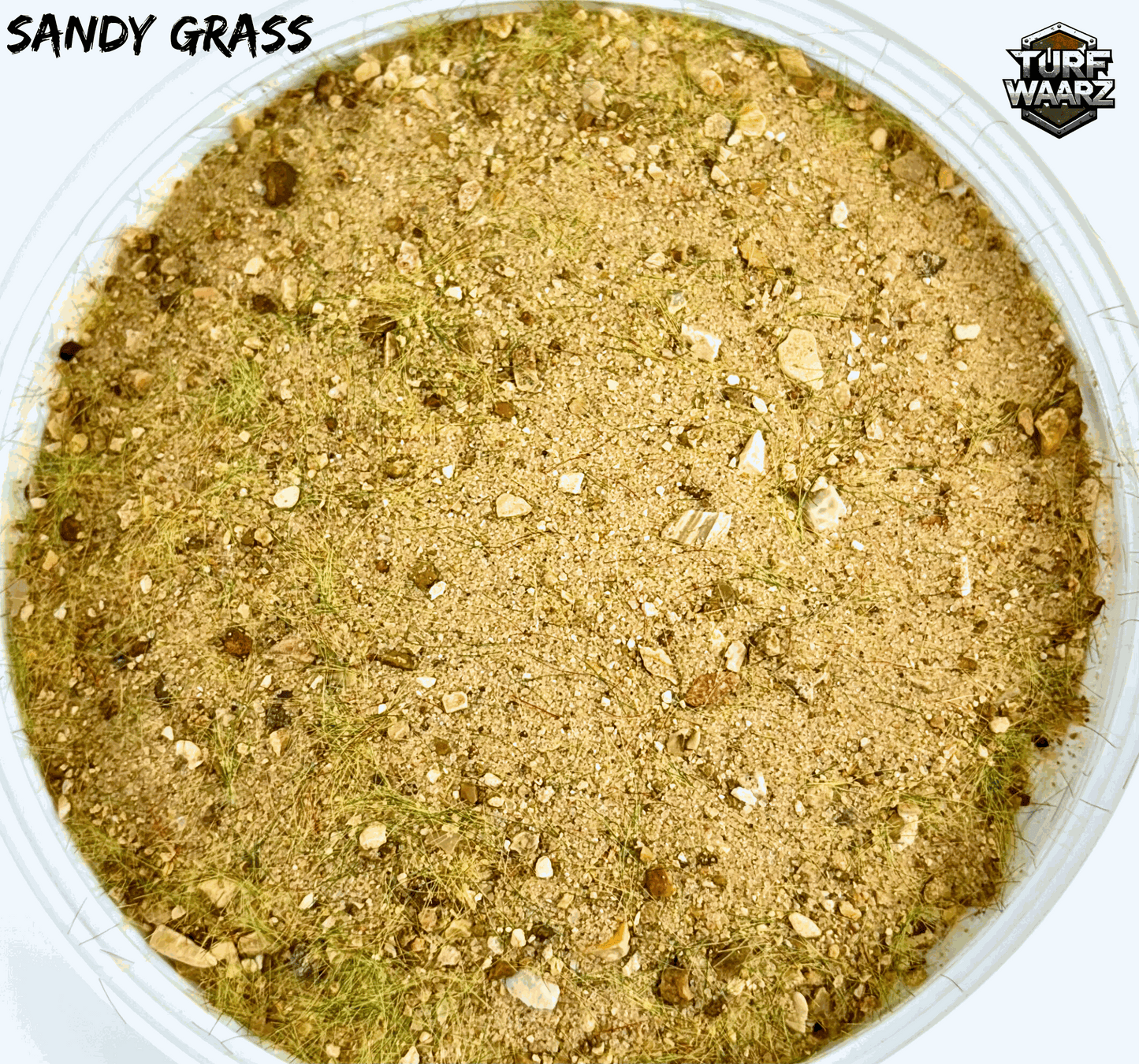 Turf Waarz Sandy Grass Wargame Terrain with gravels and sands for tabletop and miniature modeling.