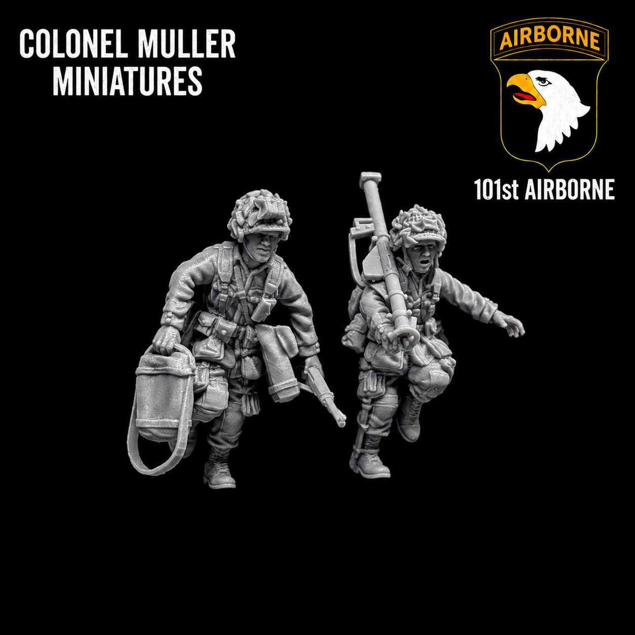 28mm WW2 US AIRBORNE BAZOOKA TEAM ON THE MOVE