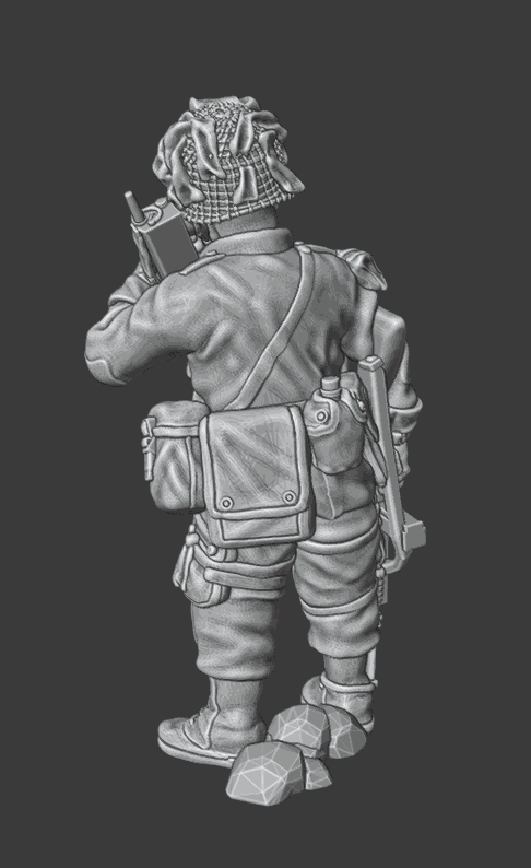 28mm WW2 US OFFICER with Talkie Walkie SCR-536
