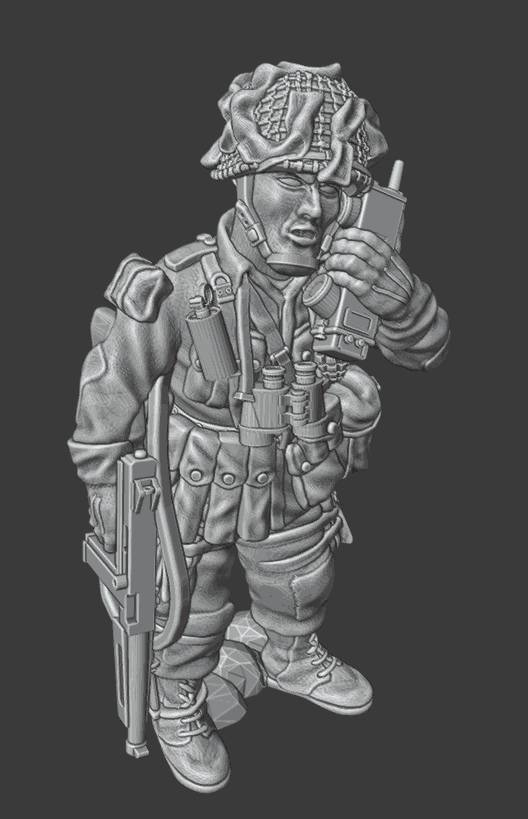 28mm WW2 US OFFICER with Talkie Walkie SCR-536