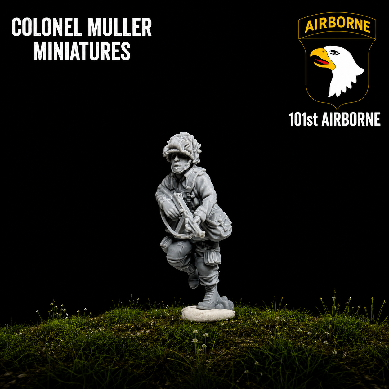 28mm WW2 US AIRBORNE RUNNING SMG
