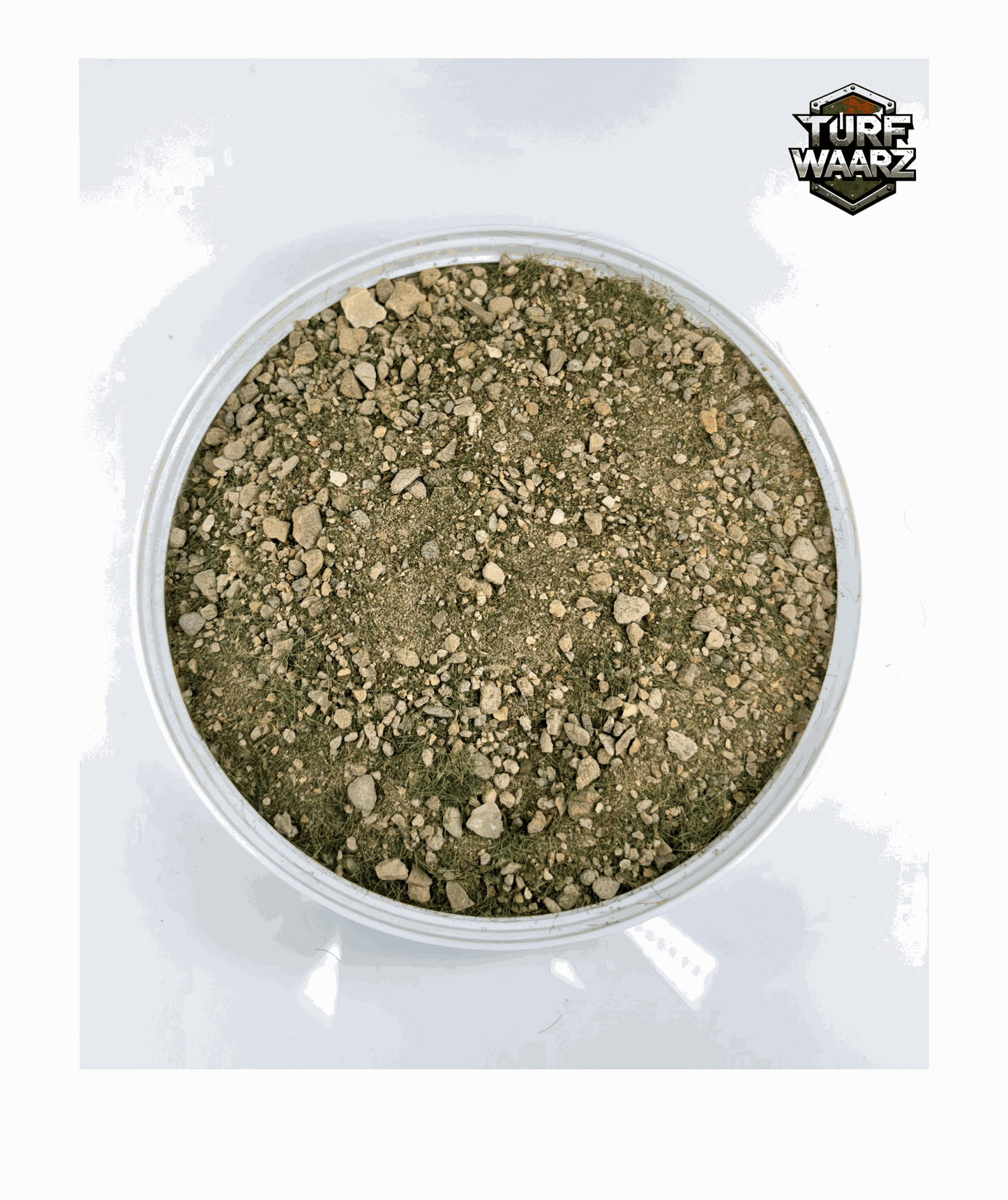 Rough Field Wargame Terrain container with natural gravel and sand textures for tabletop and miniature wargames.