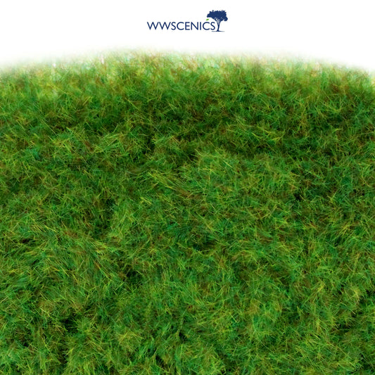 WWScenics 2mm Summer Static Grass vibrant green fine fibre for miniature wargaming terrain dioramas and model railway scenery