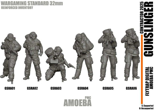28mm resin miniatures of six modern Russian military contractor figures in tactical gear for wargaming