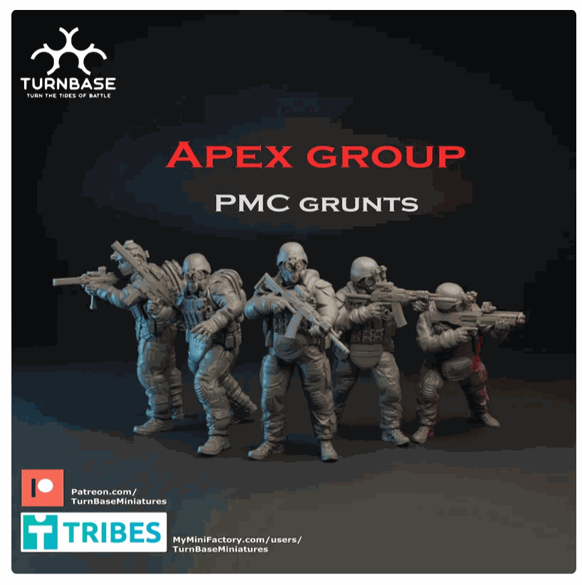 28mm Modern APEX Group PMC Grunts resin miniatures set of 5 unpainted wargaming figures