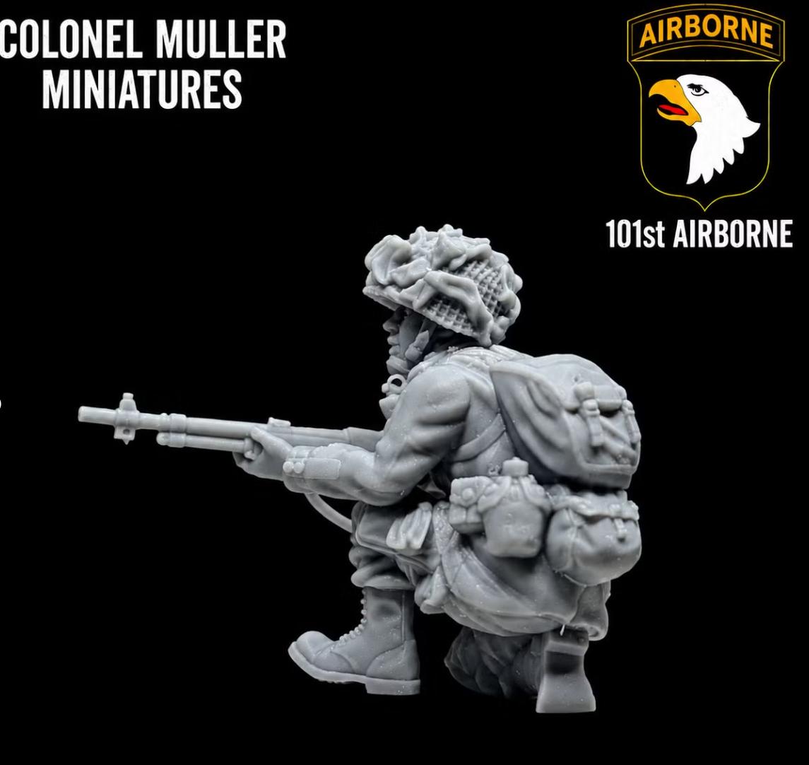 28mm WW2 US AIRBORNE Kneeling BAR Jenkins