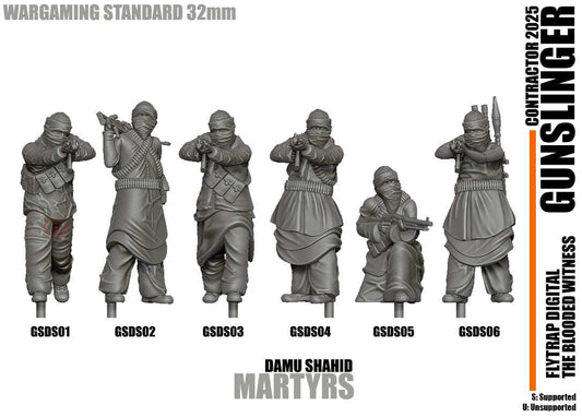 28mm modern gunslinger resin miniatures set of six unpainted wargaming figures by FlyTrap Digital