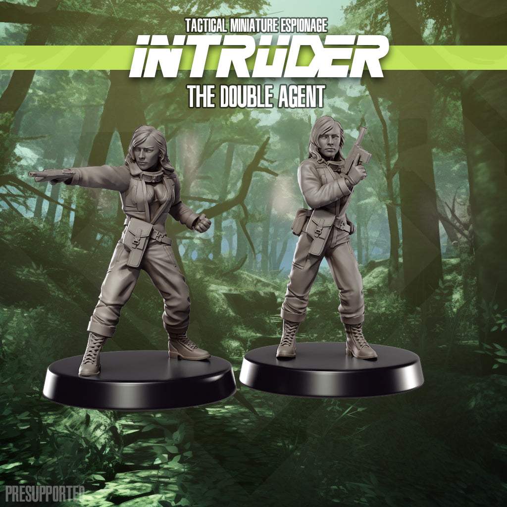 32mm Double Agent resin printed miniatures set unpainted with espionage theme