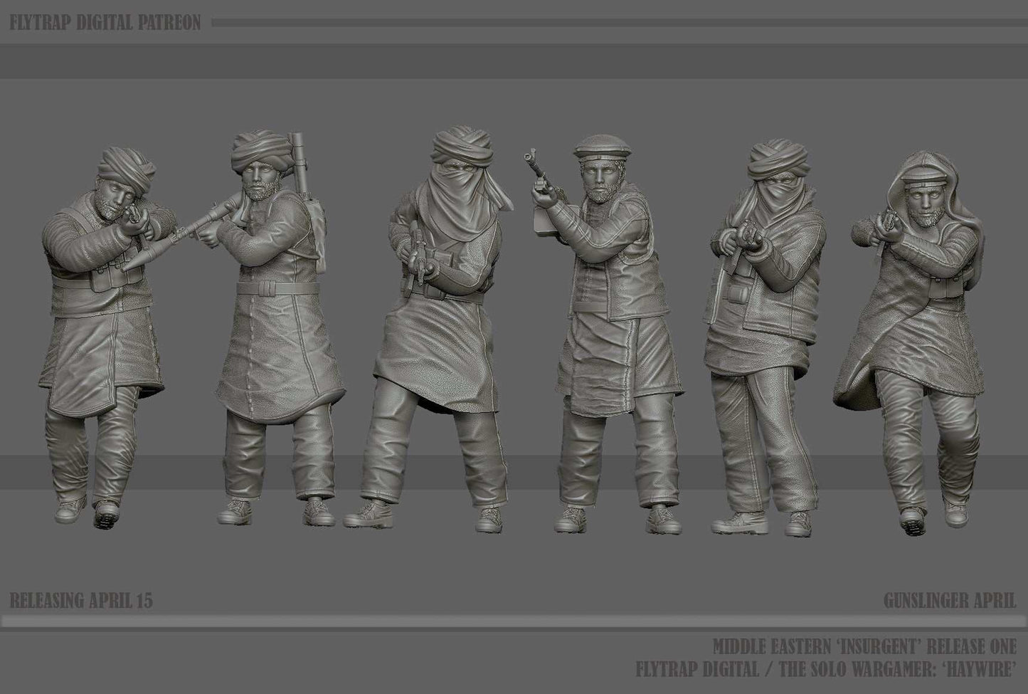 28mm modern gunslinger insurgent cell A resin miniatures set of six unpainted models