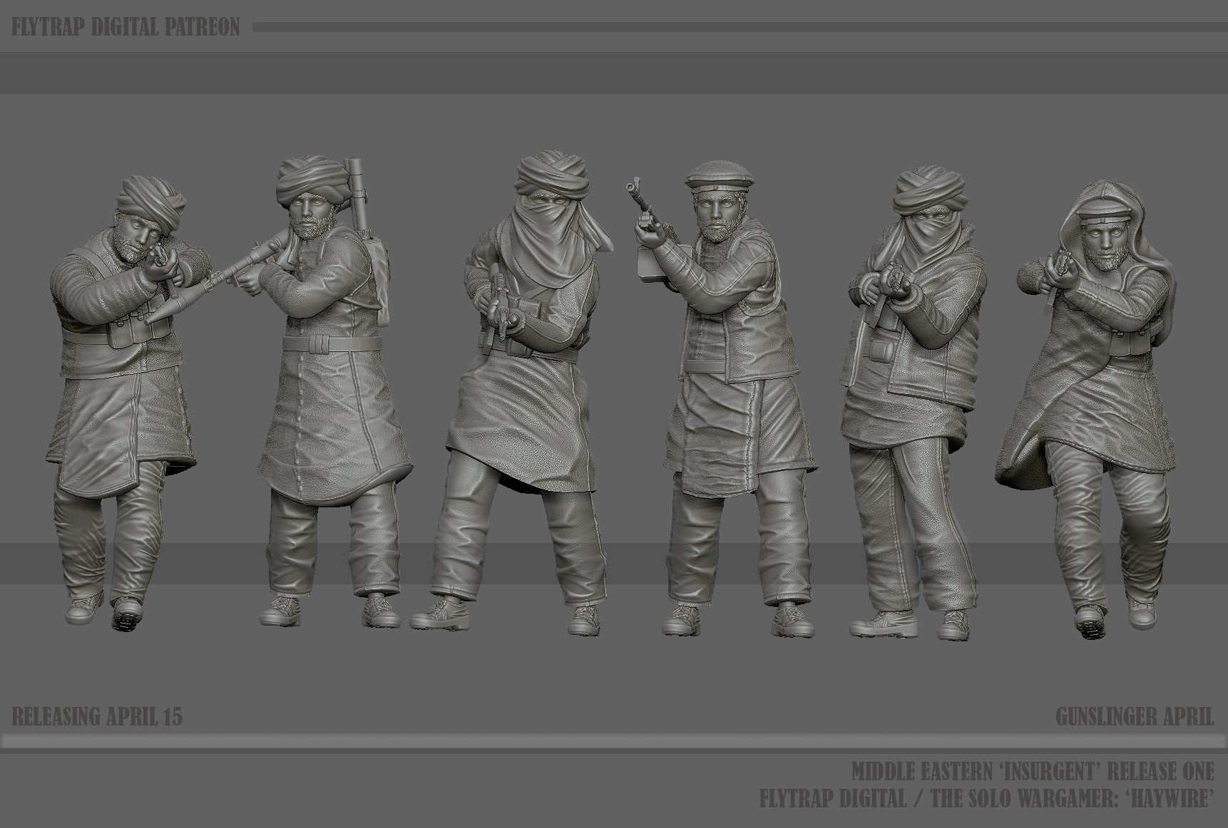 28mm modern gunslinger insurgent cell A resin miniatures set of six unpainted models