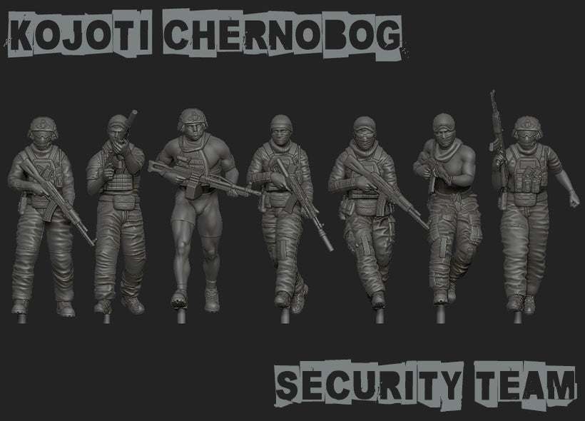 28mm Modern GUNSLINGER resin security team miniature figures set unpainted