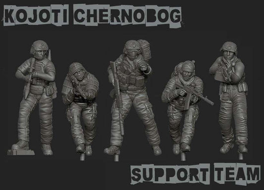 28mm modern gunslinger resin miniatures set of five unpainted Kojoti Chernobog support team figures