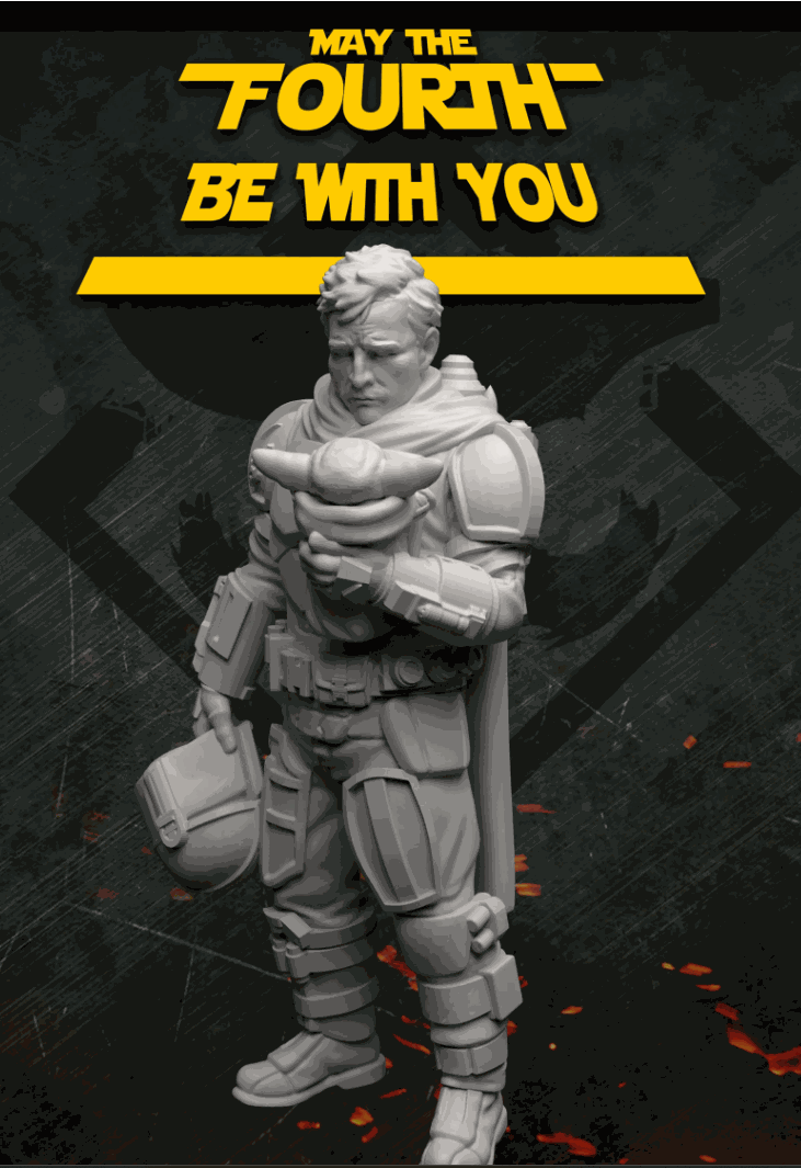 32mm The Last Goodbye resin printed miniature figure, unpainted and detailed sci-fi soldier model