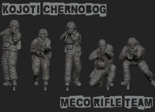 28mm Modern GUNSLINGER resin miniatures set of five unpainted Kojoti Chernobog Meco Rifle Team figures in tactical poses