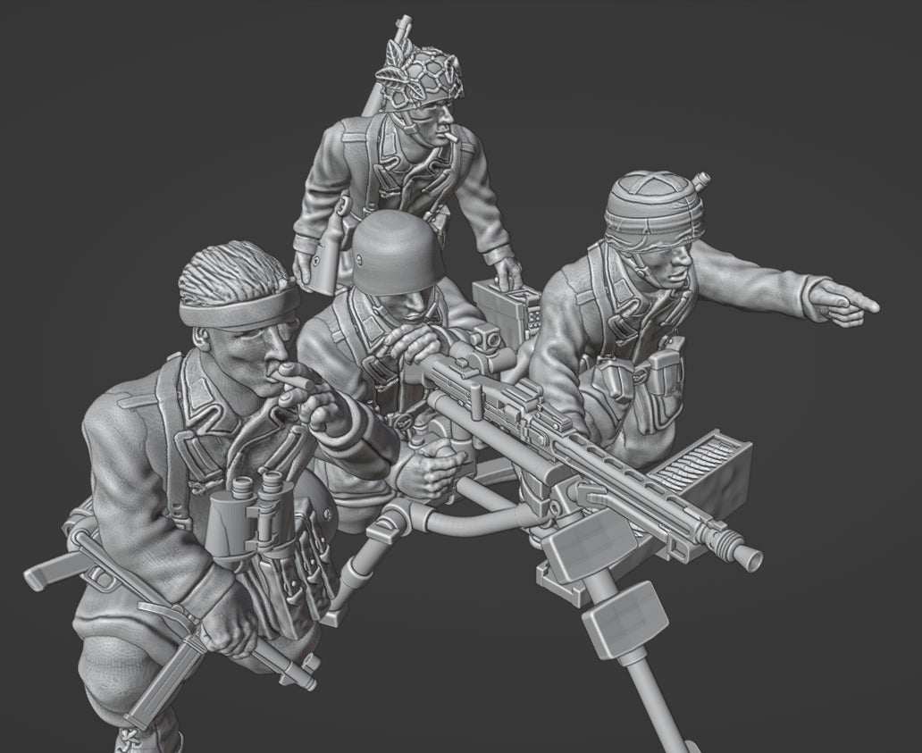 28mm WW2 German Fallschirmjager MMG MG42 tripod 1