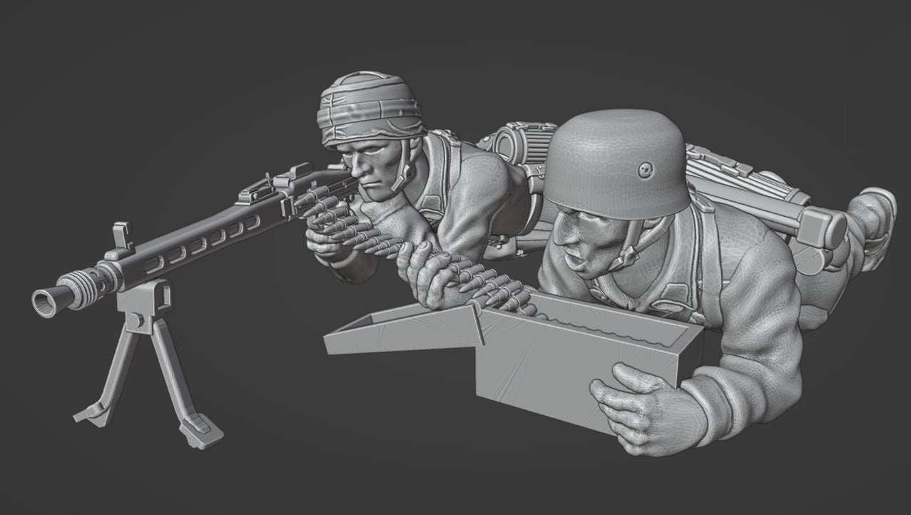 28mm German Fallschirmjager LMG 42 Team 3