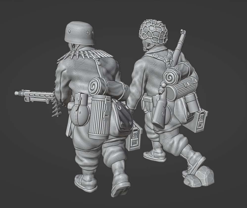 28mm German Fallschirmjager MG42 Team