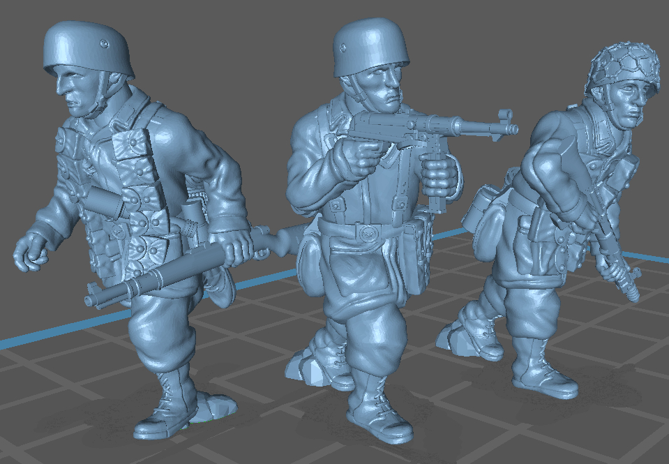 28mm WW2 German Fallschirmjager mixed weapons Team 1