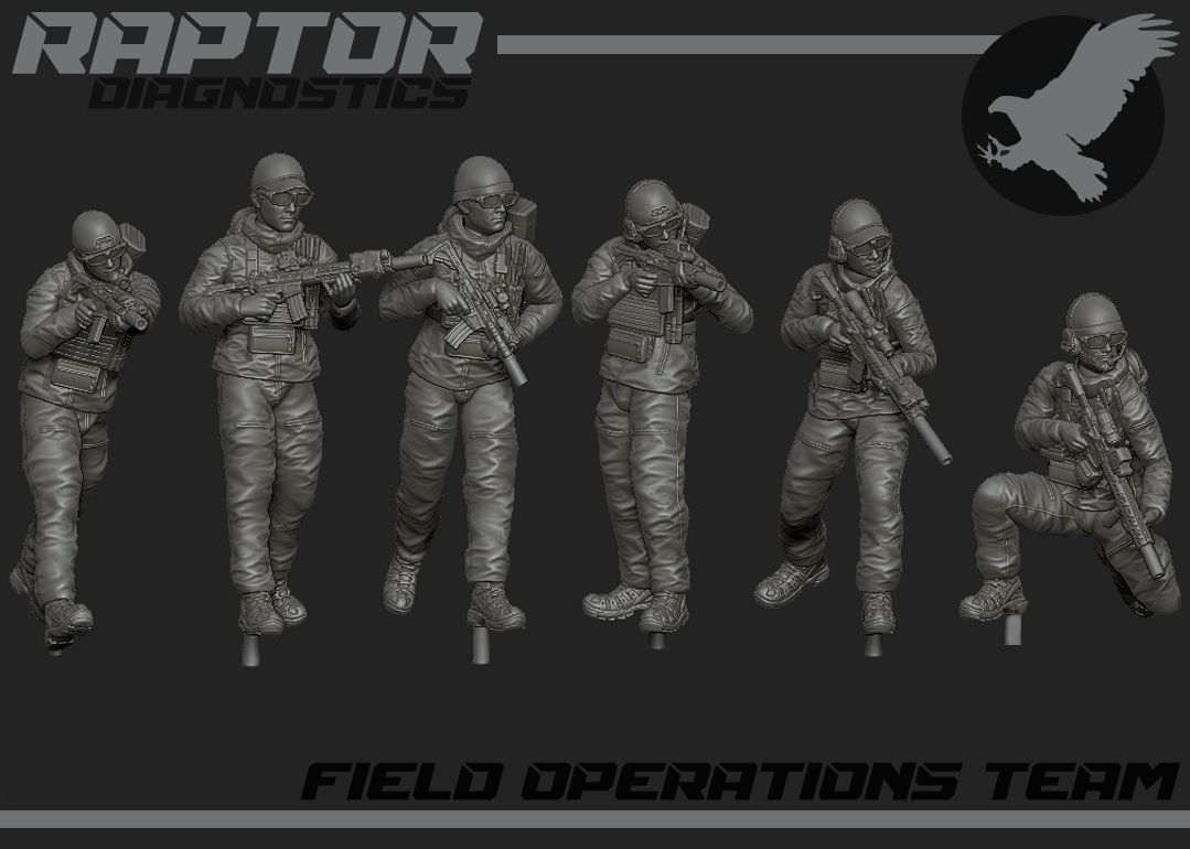 28mm modern gunslinger resin miniatures set of six unpainted field operations team models