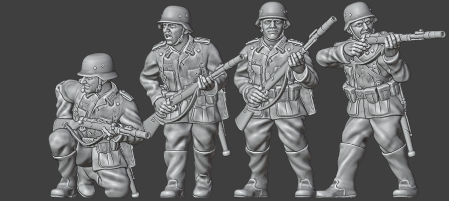 28mm WW2 German Infantry Rifle Grenade Team