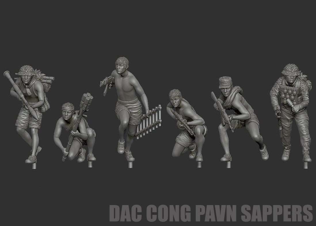 28mm resin 3D printed DAC CONG PAVN SAPPERS miniature models unpainted set