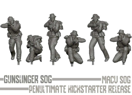 28mm Modern Small SOG resin miniatures set of six unpainted tactical soldier models