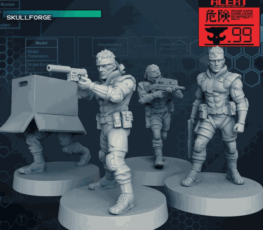 32mm Solid Viper resin miniatures set of four unpainted detailed models