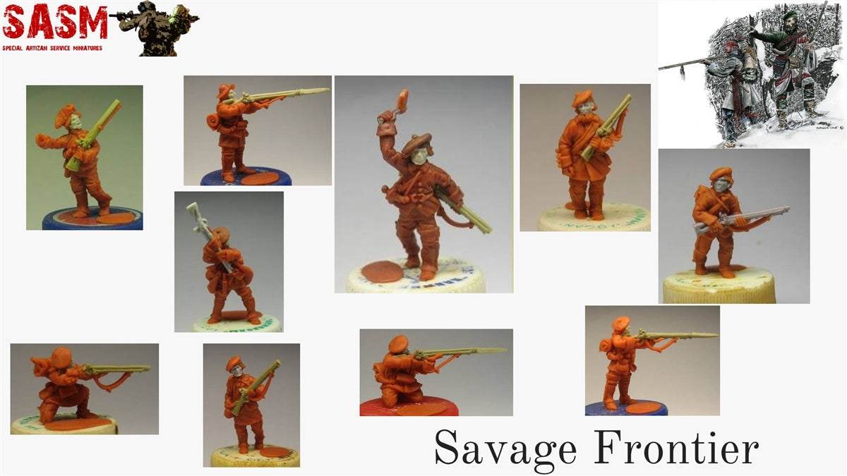 28mm Timstarter Rogers Rangers miniature figures for French Indian War wargaming set