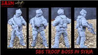 28mm modern SBS troop boss miniature model in Syria with tactical gear and weapon, unpainted resin figure pre-order available in December