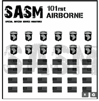 28mm US Airborne patches and subdued US flag decals sheet for Special Artizan Service Miniatures