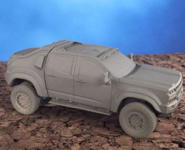 28mm scale resin model of modern TH2 truck unpainted and unassembled