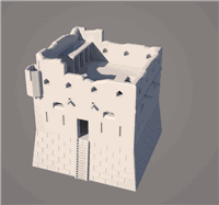 3D printable Afghan War Fort model kit scaled for 28mm miniatures with four parts.