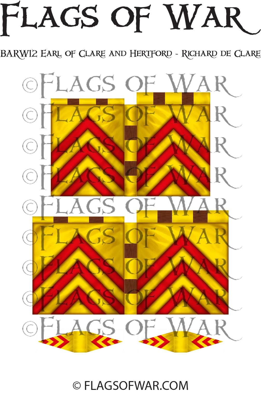 28mm Earl of Clare and Hertford Richard de Clare flag for Barons' War tabletop gaming