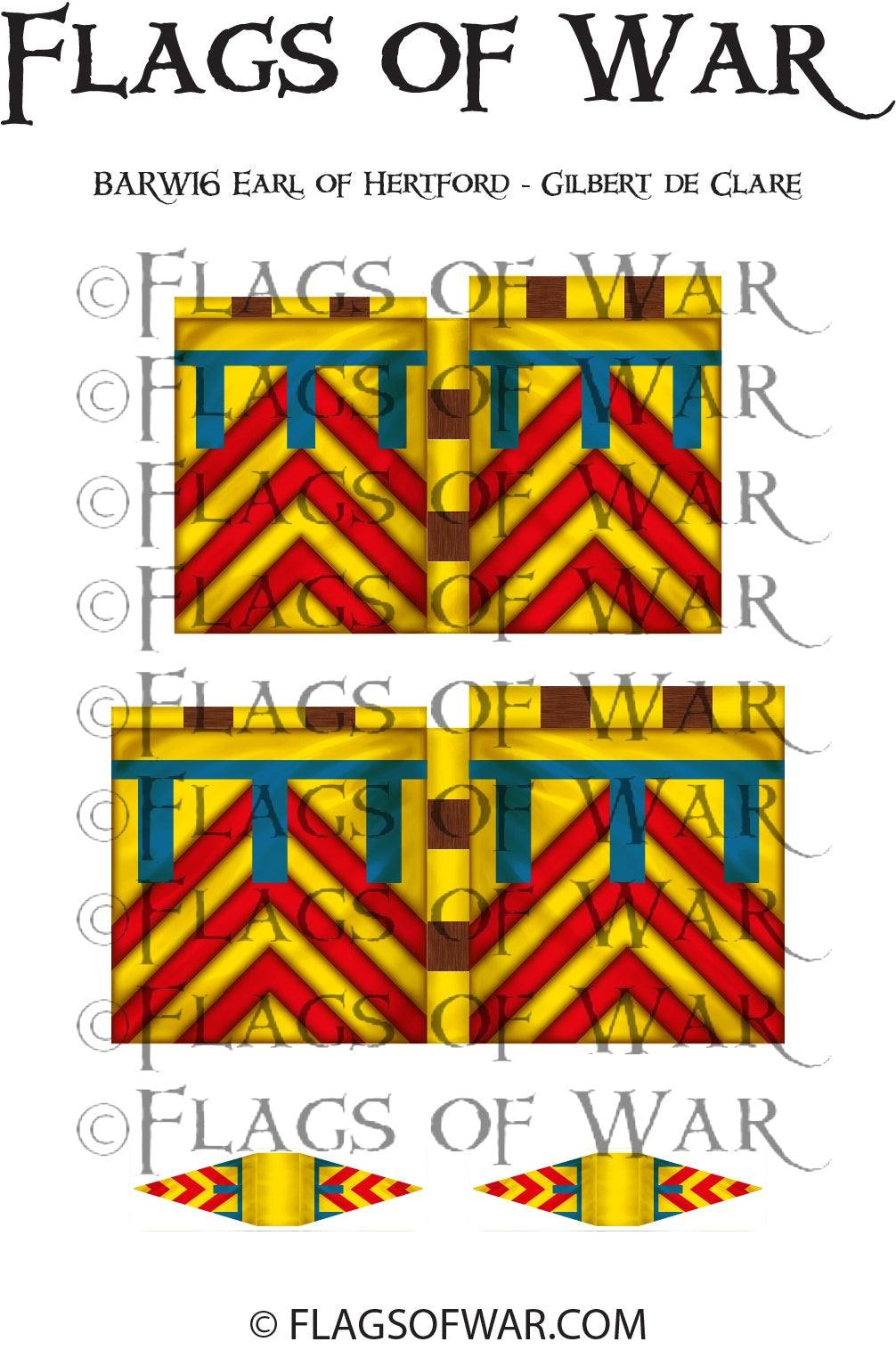 28mm Earl of Hertford Gilbert de Clare flag for Barons' War miniature wargaming